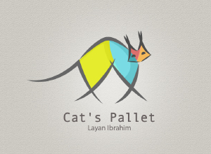 抽象的小猫标志LOGO标志