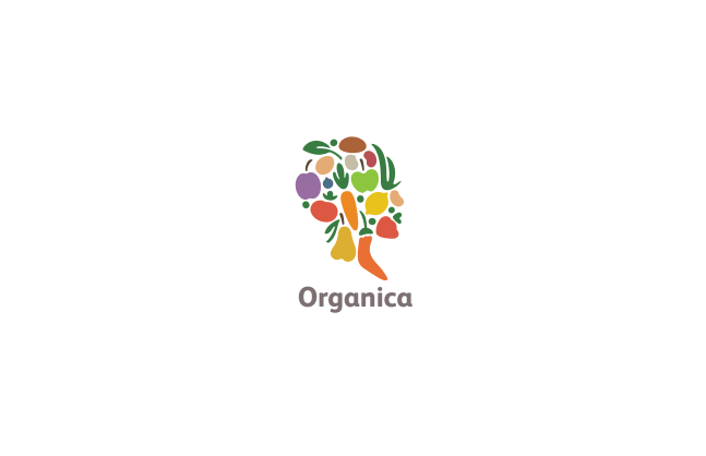 Organica 水果 蔬菜 食品 美食 人物 女性标志