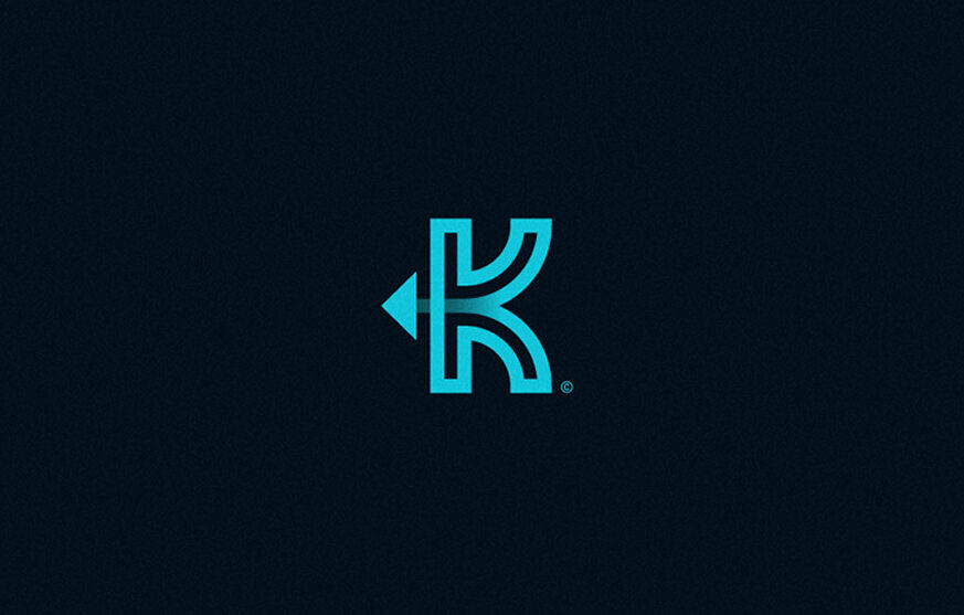 字母K箭头标志设计标志