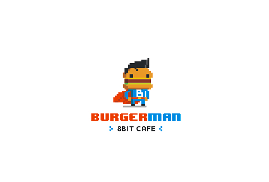 Burger 像素人汉堡标志