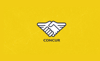 CONCUR 手 翅膀标志