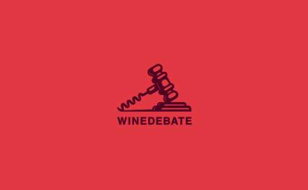 WineDebate 酒法律法锤标志