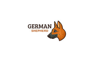 German Shepherd 狗标志设计LOGO