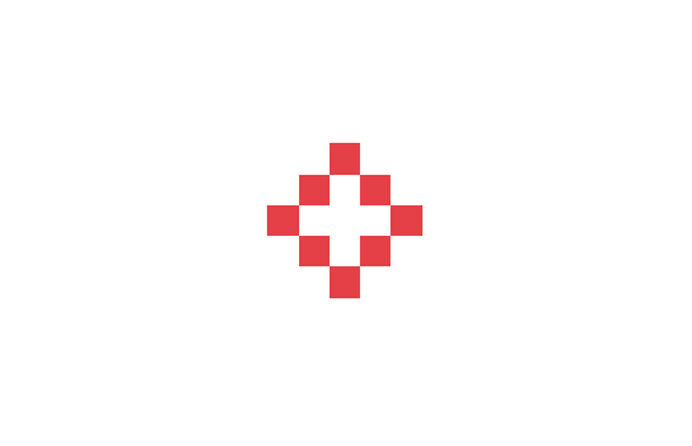 Croationg 健康 十字图形 负空间标志设计标志
