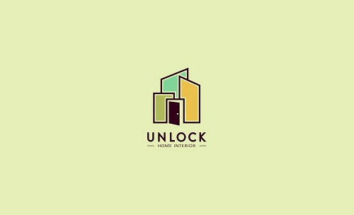 Unlock 门 建筑标志