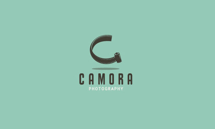 CAMORA 字母C摄影师LOGO设计标志