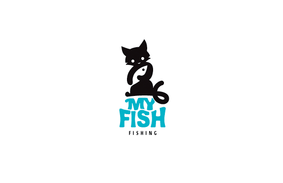 MY FISH 鱼 猫标志设计标志