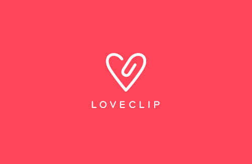 Love Clip 爱心 夹子标志