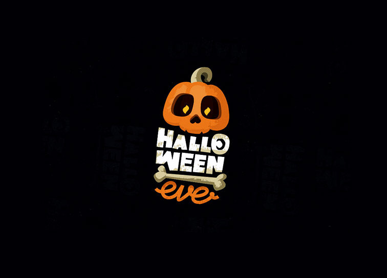 HELLO WEEN万圣节主题logo标志