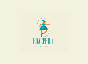BALLERINA CAFE 卡通人标志LOGO
