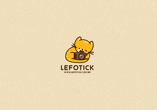 LEFOTICK 卡通熊摄影师LOGO设计标志