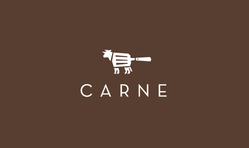 Carne steak house 牛 屋标志设计标志