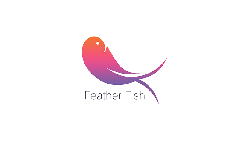 Feather Fish Logo 鱼标志设计标志