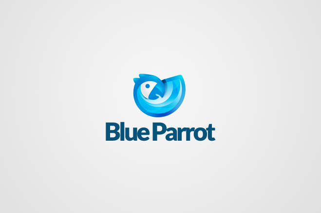 blue parrot 蓝色 鹦鹉 动物 标志