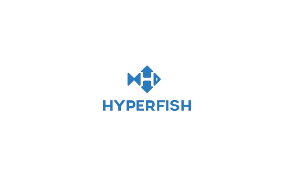 Hyperfish 字母H 鱼标志