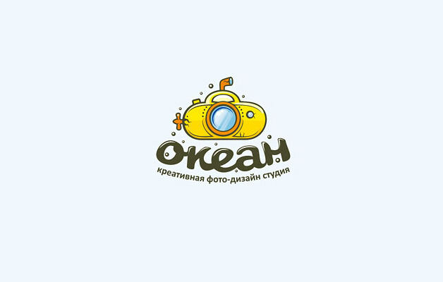 Okeah 相机潜水艇摄影师LOGO设计标志