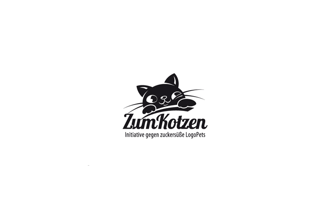 ZK小猫卡通标志LOGO