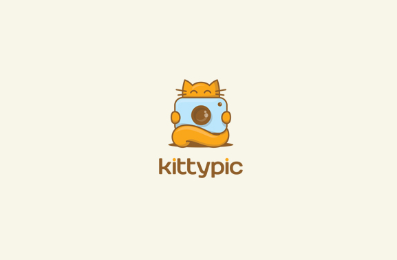 KittyPic 猫 动物 相机 照片标志
