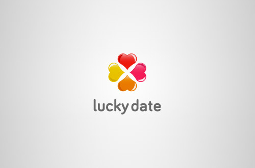 Lucky Date 幸运草四叶草爱心标志设计标志