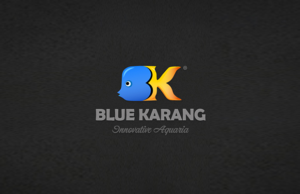 Blue Karang 字母B 鱼标志