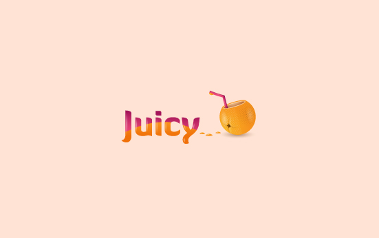 Juicy 橘汁 水果标志